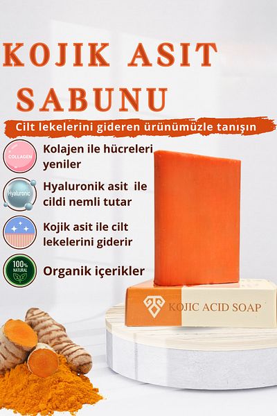 Anatolia Soap Hyaluronic Kojic Acid Turmeric Soap - Cell Renewing and Removing Collagen Effect