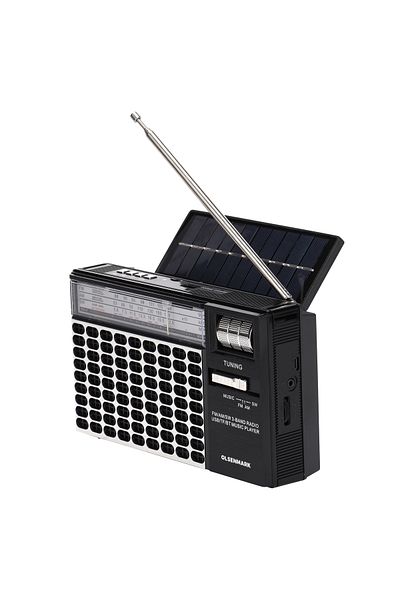 Olsenmark راديو ثلاثي الموجات قابل لإعادة الشحن مزود بمنفذ USB/FM/بلوتوث/TF وMP3 OMR1276 فضي
