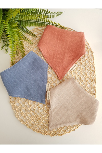 ib ilkimbebe 3-Piece 100% Organic Cotton Muslin Baby Scarf - Double Layer, Dr...