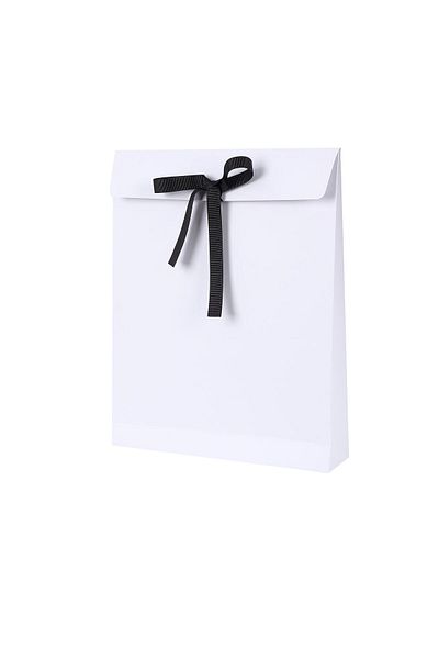Milim Matbaa 10 бели плика за подарък 28x35x6 см с черна панделка