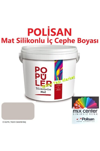 Polisan POPÜLER -Silikonlu-iç Cephe -Duvar Boyası -Gizemli Bej -3,5Kg. -POLİSAN