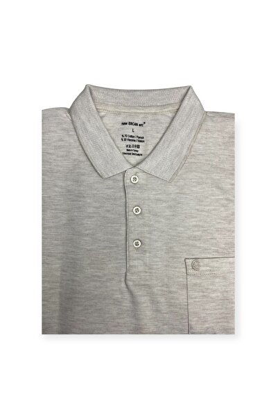 Sadık Collection تي شيرت Ercan رجالي مقاس كبير من القطن المنسوج بياقة بولو وج...