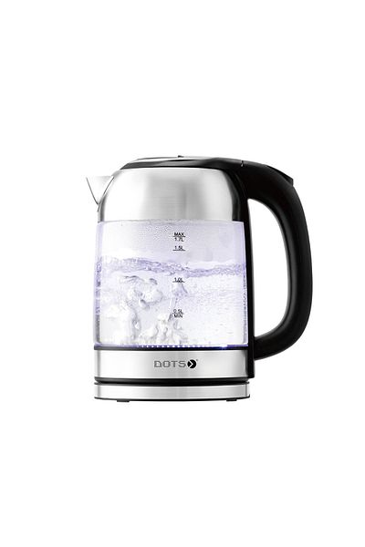 DOTS 1.7 Liter -Water Kettle - 1500 Watt - Silver & Black