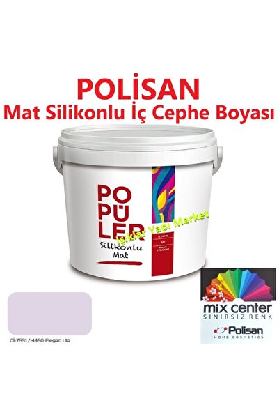 Polisan POPÜLER -Silikonlu-iç Cephe -Duvar Boyası -Elegan Lila -3,5Kg. -POLİSAN