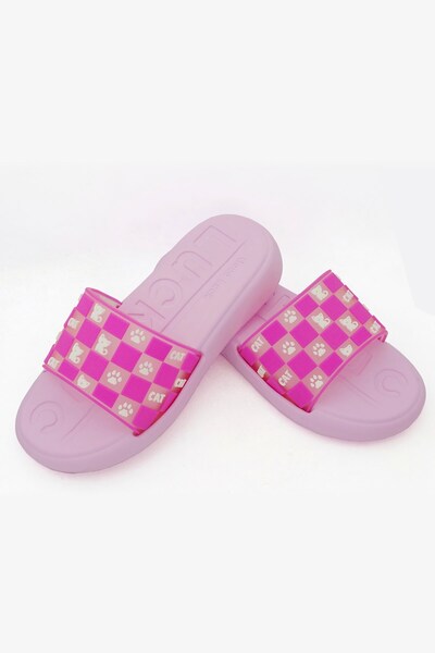 LETAO Good Luck Γυναικείες μαύρες άνετες παντόφλες παραλίας κατάλληλες για βρεγμένο πάτωμα