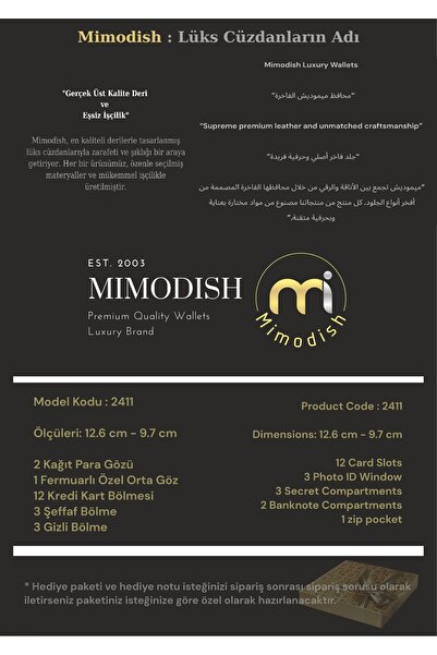 Mimodish 1.sınıf Işçilik Lüks Hakiki Gerçek Deri Özel Astar Fermuar Gözlü Siyah Deri Lüks Dikey Erkek Cüzdan