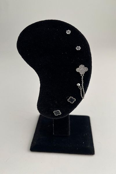 Modex Clover Figured Minimal Triple Earrings Set