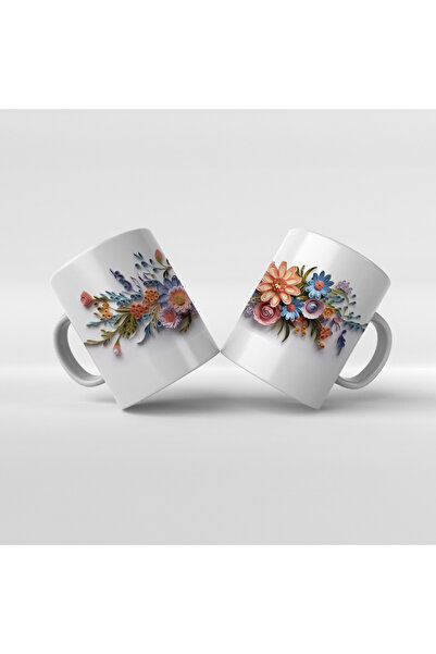 Rengineshop كوب مطبوع عليه زهور - 18