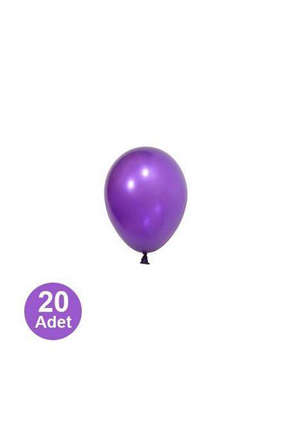 Parti Dükkanım 5 Inch Mini Purple Metallic Balloon 20 Pieces