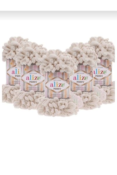 Alize Ivory Puffy Finger Yarn - 5 Pack No:599