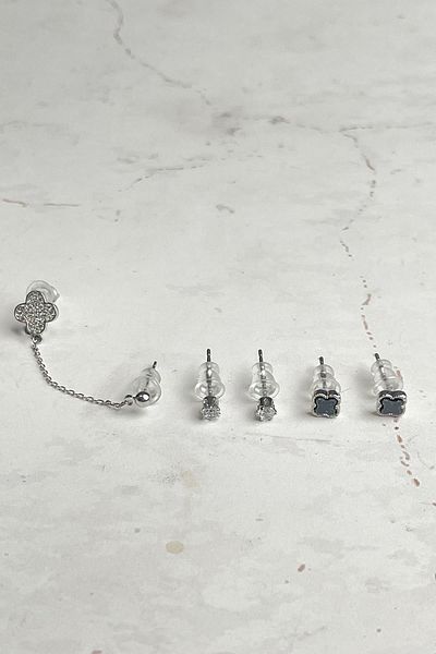 Modex Clover Figured Minimal Triple Earrings Set