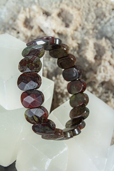 Uçar Doğaltaş Kan Taşı Doğal Taş Oval Kesim Bileklik