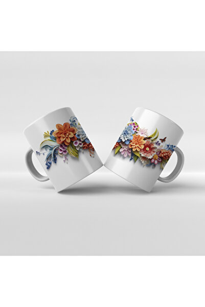 Rengineshop كوب مطبوع عليه زهور - 17
