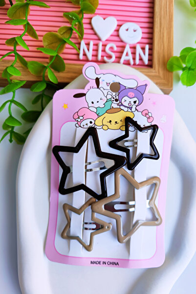 Nisankids Big Star Pattern 4 Pieces Buckle Set - 6 cm and 4 cm
