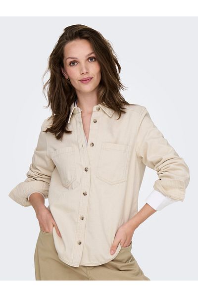 ONLY Women's 100% Cotton Slim Fit Denim Shirt - 15338783