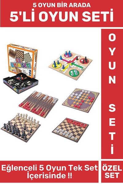 Wintoup Custom Educational Fun Children Adult Ludo Chess Backgammon Checkers 9 Pieces Single Box 5-Piece Play Set