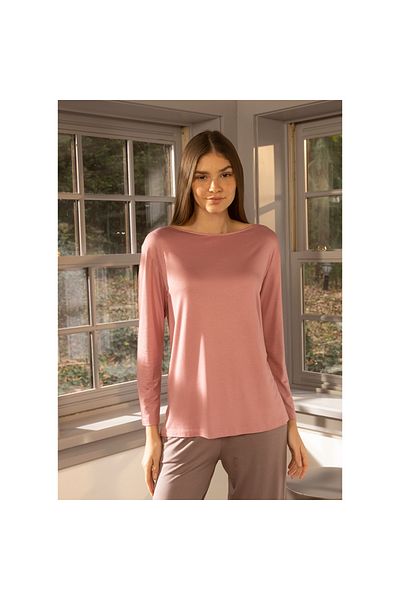 Penelope Tricou cu mânecă lungă Dusty Rose pentru femei - Colecția L Baily