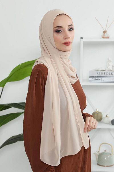 Aisha's Design شال شيفون بتصميم كلاسيكي عملي - PS-11