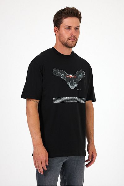 Rodi Men's Eagle Printed Crew Neck T-shirt - 7026