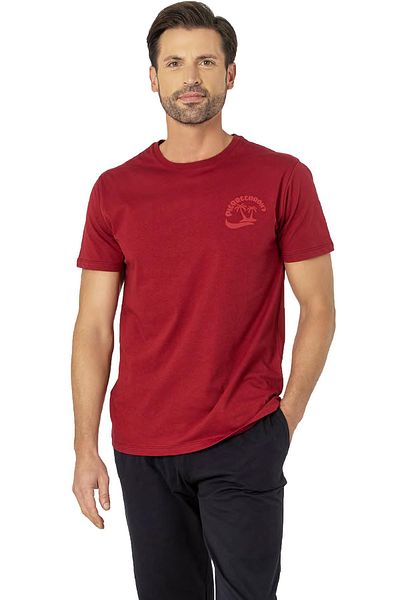Pierre Cardin Text Printed, 100% Cotton, Crew Neck, Short Sleeve, Men's Pajama Set