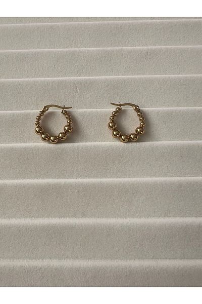 Goche Bijuteri Dorika Ball Steel Earrings