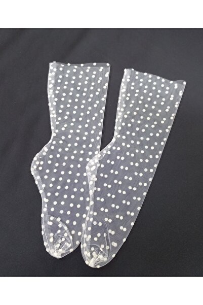 es moda shop Бели чорапи с точки от тюл за момичета Hema