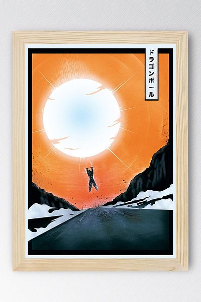 Saturn Dragon Ball Framed Painting - Manga Anime Poster Painting