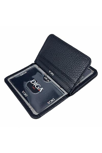 DİGA Diga 1169 Black Genuine Leather Minimal Card Holder