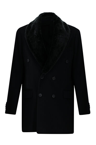 Abdullah Kiğılı Fur Collar Cashmere Coat