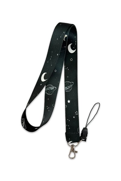 PABALAS Galaxy Constellation, Planet and Moon Pattern Neck Lanyard Strap Name Badge Holder-Phone Strap