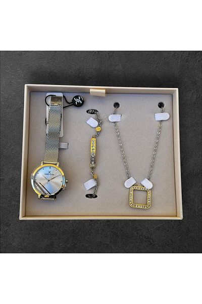 Daniel Klein Steel Band 3 Atm Water Resistant Special Design Women's Wrist Watch+Bracelet Vs.Blkt.0092