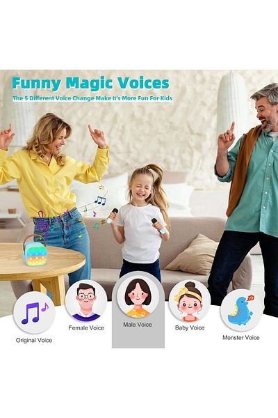 Primo Plus Karaoke Machine with 2 Wireless Microphones, Portable Bluetooth