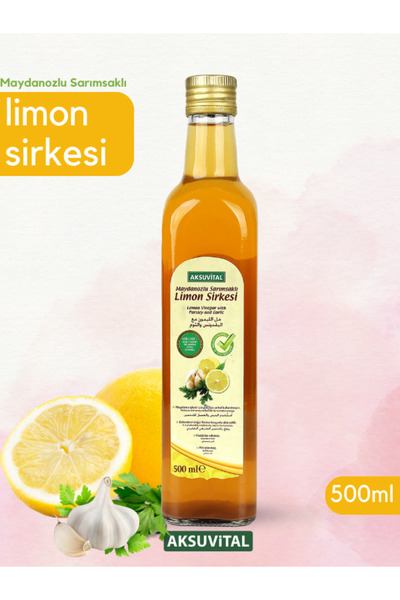 Aksu Vital Maydanozlu Sarımsaklı Limon Sirkesi 500 ml Katkısız %100 Doğal