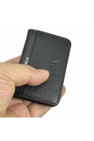 DİGA Diga 1169 Black Genuine Leather Minimal Card Holder
