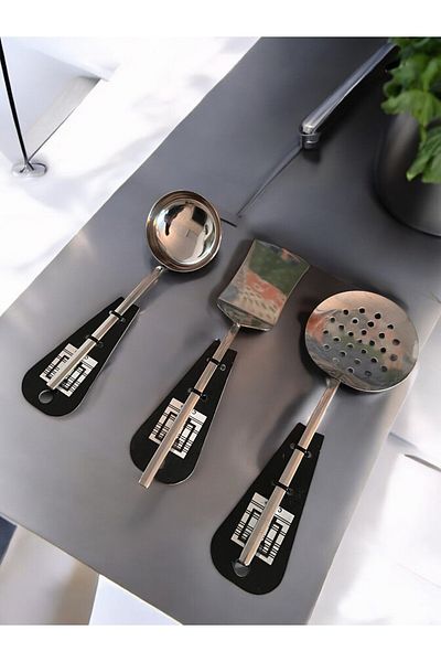 GUNES ZUCCACIYE Stainless Steel 3-Piece Sauce Spatula Ladle Colander Set
