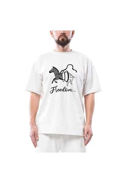 Z zepplin Freedom Zebra Oversize Λευκό T-Shirt