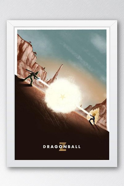 Saturn Dragon Ball Z Pictură înrămată - Manga Anime Poster Painting