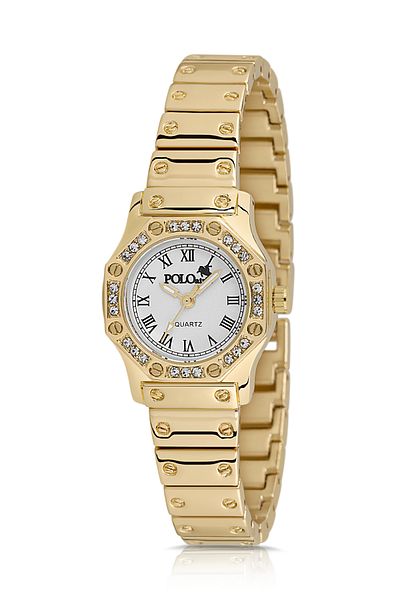Polo Air Vintage Women's Wristwatch - Roman Numeral, Gold Pl-1502B1X