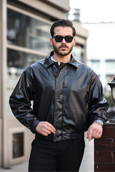 BOYS MANS Erkek deri ceket oversize ceket bomber ceket