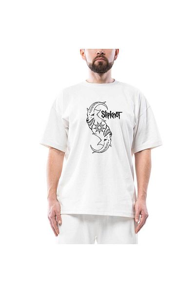 Z zepplin Λευκό μπλουζάκι με λογότυπο Slipknot Goat Oversize