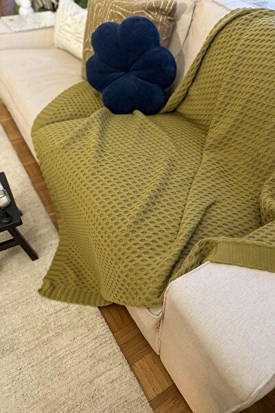 CHUBA Olive Chome101 - Textured Tv Blanket and Sofa Shawl (130Cmx170Cm)
