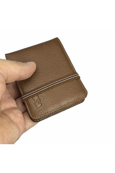 Cantayurdu Портфейл за карти Diga 794 от естествена кожа, кафяв - еластичен