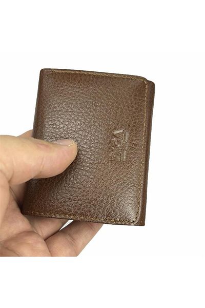 DİGA Diga 829 - Genuine Leather Three Fold Wallet, Tan