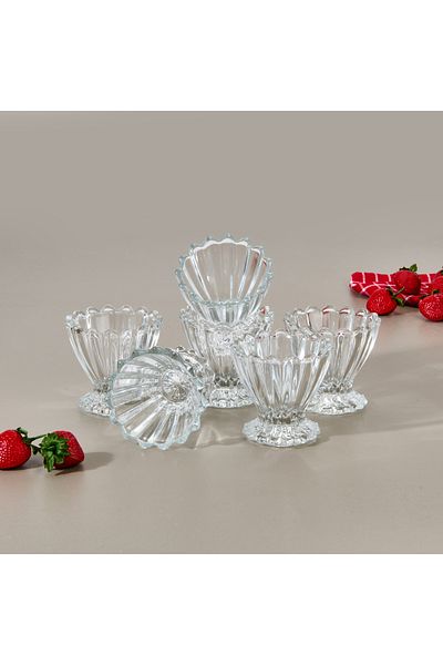 Glass In Love 6-Piece Ice Cream Bowl - Clear - 160 ml