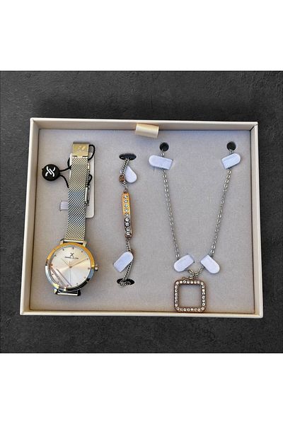 Daniel Klein Steel Cord 3 Atm Water Resistant Special Design Women's Wrist Watch+Bracelet