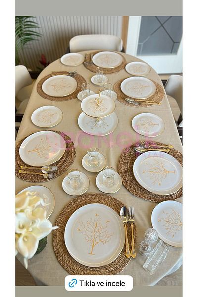 PONCİKPAZAR 34 Piece Tree Model Breakfast Set