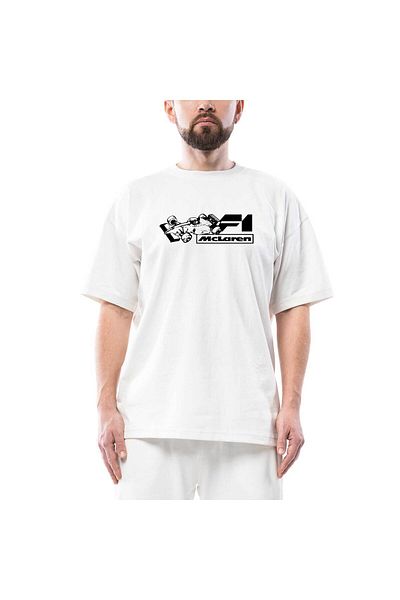 Z zepplin Tricou alb supradimensionat F1 McLaren