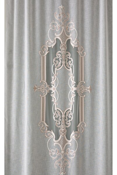 CASA NATURALE Keten Görünümlü Nakışlı Panel Perde 9076-02-392