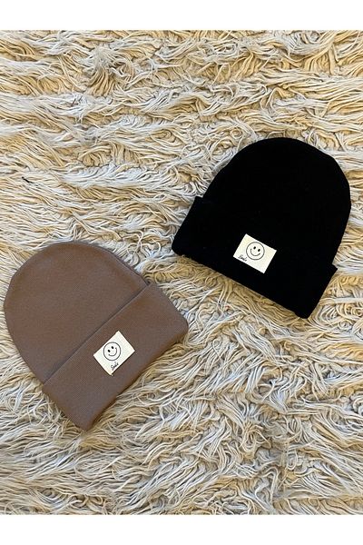 enes baby Pack of 2 Smile Smiley Face Stretchy Camisole Beanie