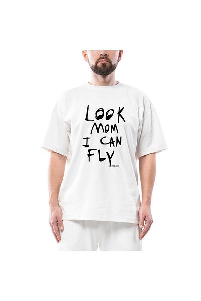 Z zepplin Travis Scott Look Mom I Can Fly Oversize Λευκό T-Shirt